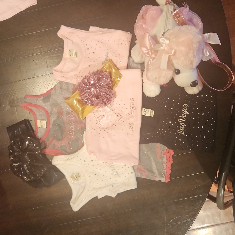 Kavio boutique 8 piece set. Rhinestone embellished,poodle tutu purse size 24mos.